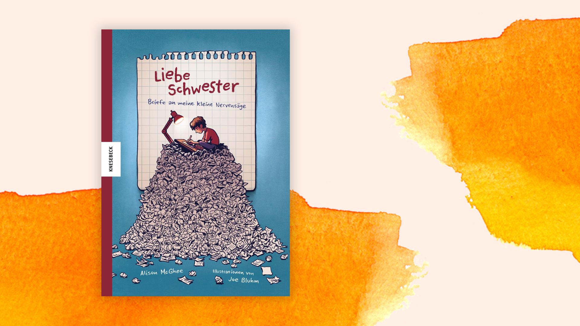 Das Cover zeigt die Illustration von einem Jungen der auf einem Berg aus zerknüllten Briefen sitzt und dabei einen Brief schreibt.