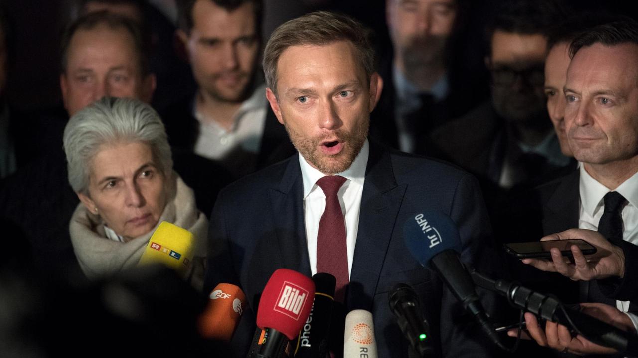 FDP-Chef Christian Lindner nach der Vertagung der Gespräche