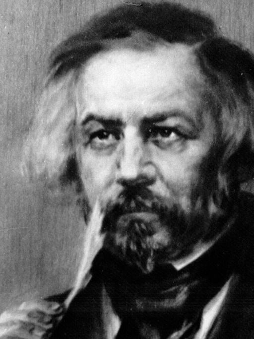 Der russische Komponist Michail Iwanowitsch Glinka in einer zeitgenössischen Darstellung. Er wurde am 1. Juni 1804 in Nowospasskoje bei Smolensk geboren und starb am 15. Februar 1857 in Berlin.