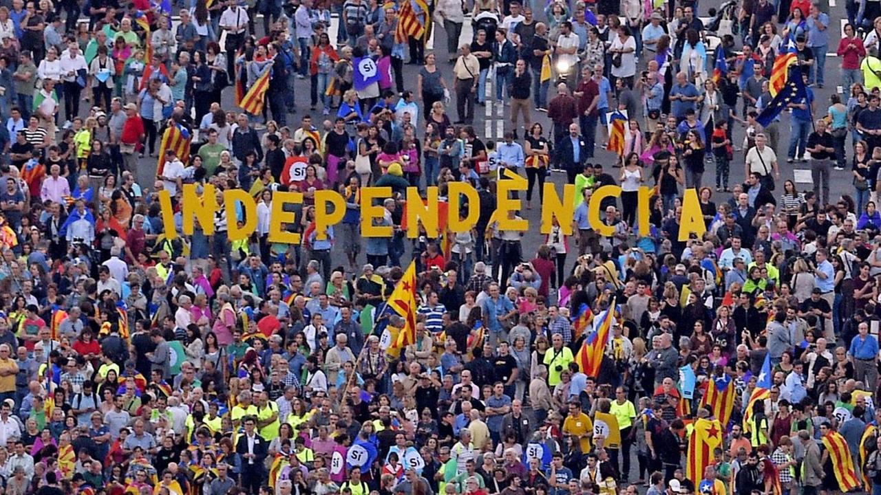 Demonstration für die Unabhängigkeit Kataloniens in Barcelona