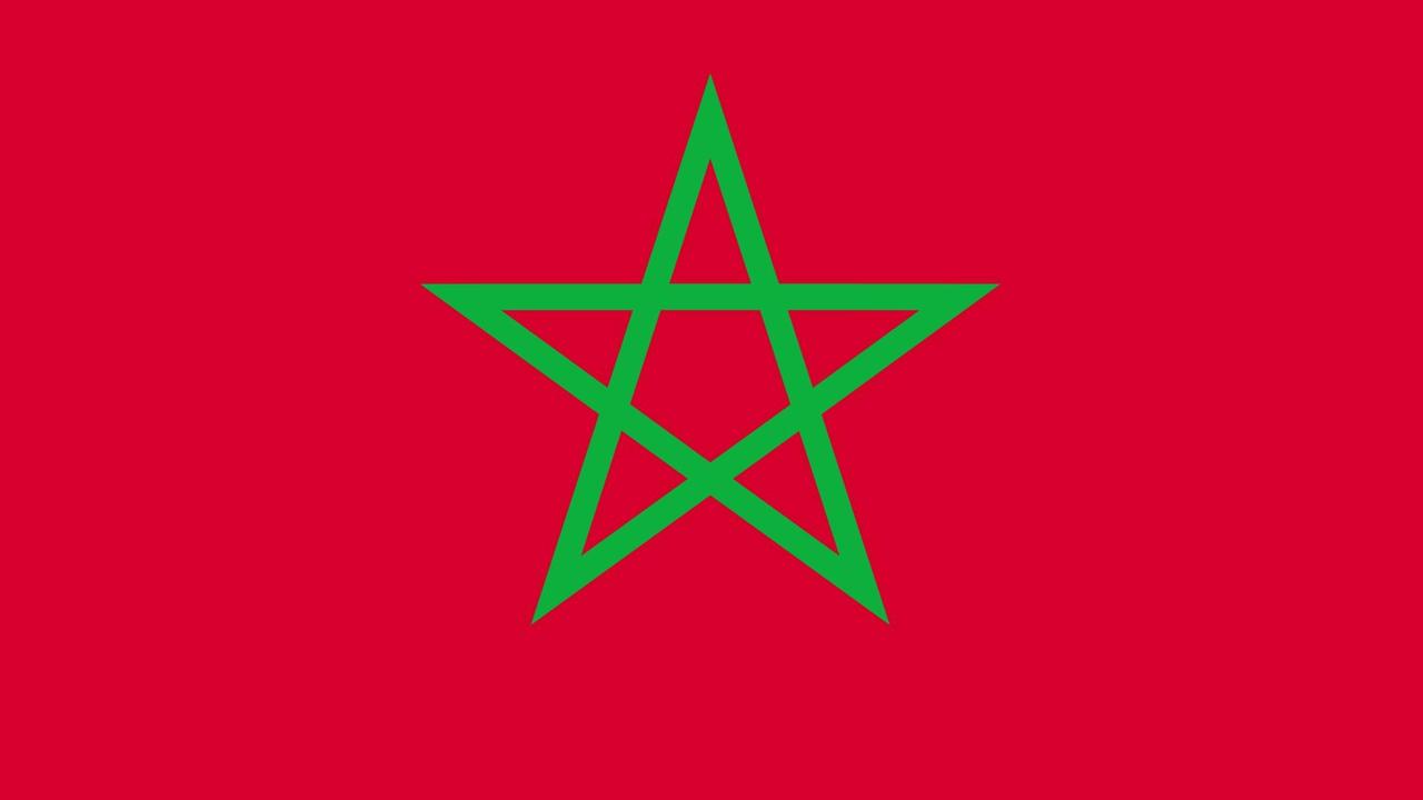 Die Landesflagge von Marokko.