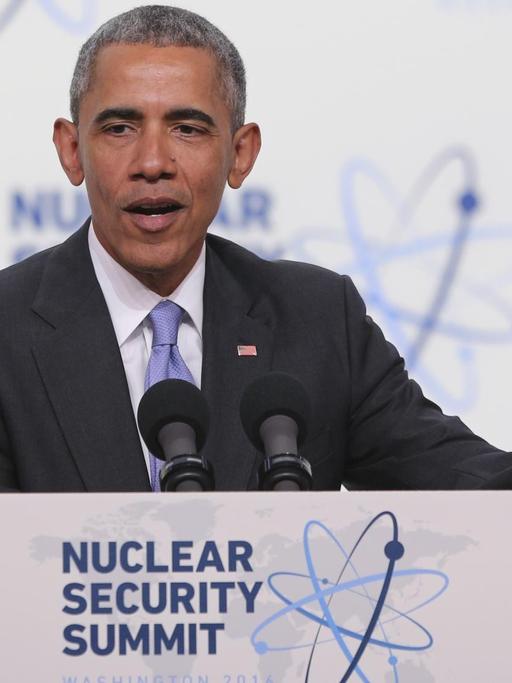 US-Präsident Barack Obama spricht während des Nukleargipfels in Washington.