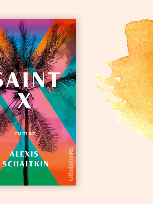 Das Cover des Buchs von Alexis Schaitkin, "Saint X", auf orange-weißem Hintergrund.