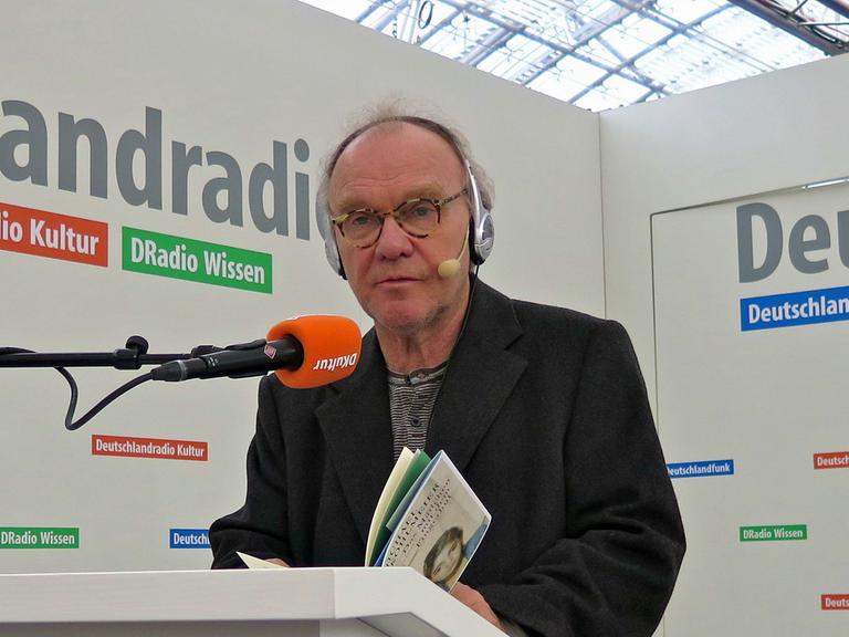 Der Schriftsteller Michael Köhlmeier beim Bücherfrühling 2016 von Deutschlandradio Kultur auf der Leipziger Buchmesse