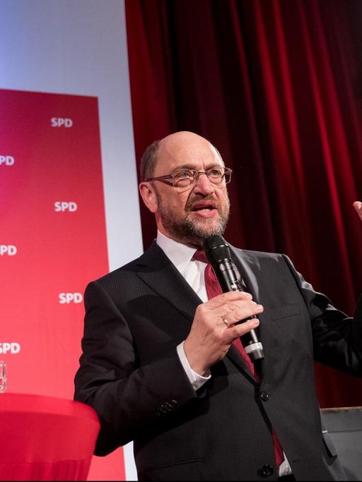 SPD-Kanzlerkandidat Martin Schulz bei einer Veranstaltung der Sozialdemokraten in Ahrensburg, Schleswig-Holstein
