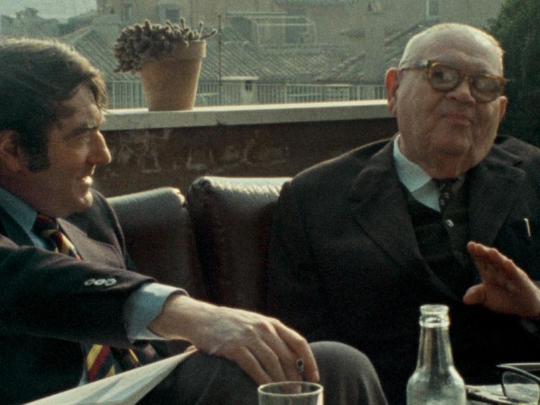 Claude Lanzmann (l) und Benjamin Murmelstein in einer Szene von "Der Letzte der Ungerechten"