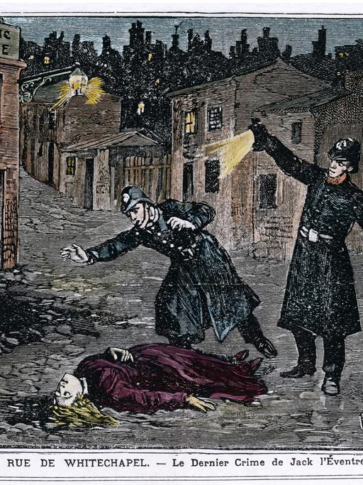 Die Entdeckung eines der Opfer der Whitechapel-Morde im Jahr 1888.
