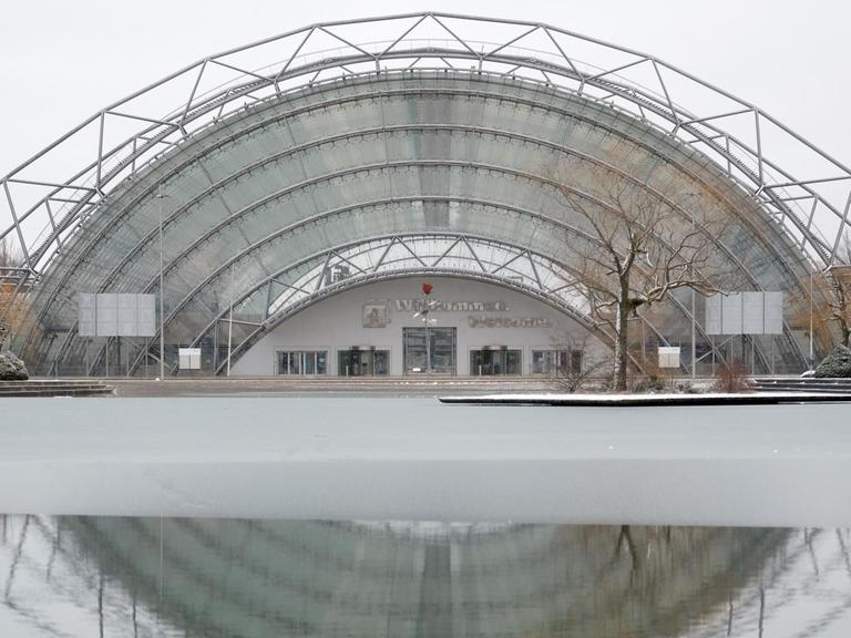 Die Glashalle der Leipziger Messe.