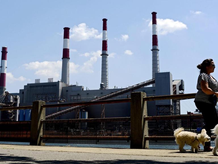 Das Kraftwerk Ravenswood in Long Island City, New York, wird mit Gas, Öl und Kerosin betrieben. US-Präsident Barack Obama will den Ausstoß von CO2 künftig stark reduzieren.
