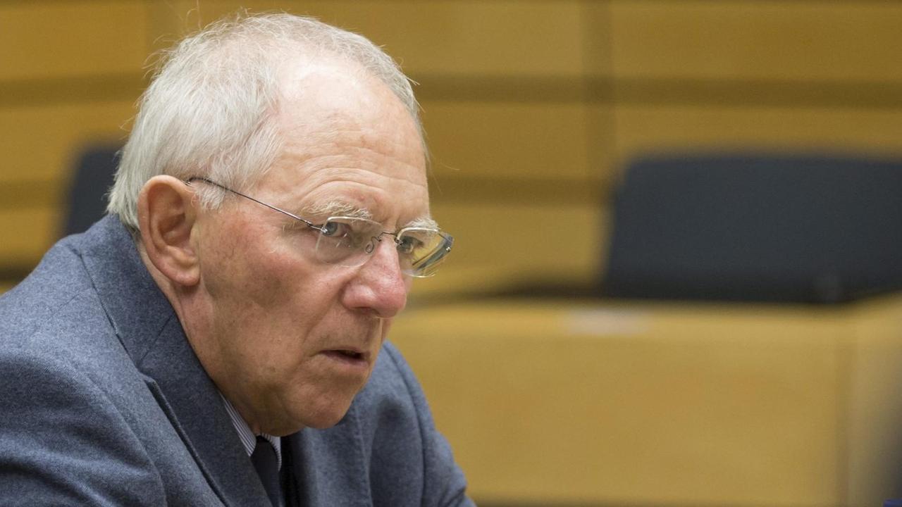 Wolfgang Schäuble beim Treffen der europäischen Finanzminister am 22. Juni 2015 in Brüssel.