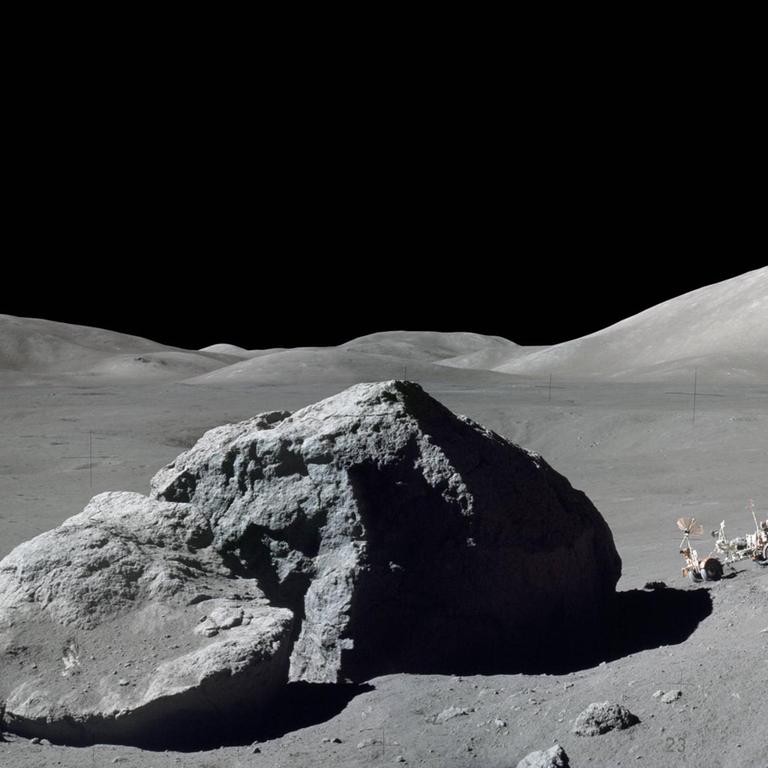 US-Astronaut Harrison H. Schmitt 1971 auf dem Mond.