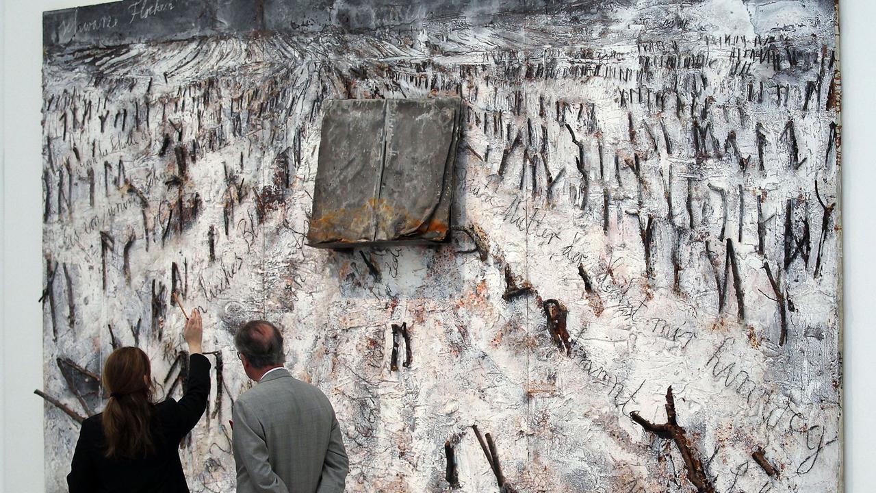 Anselm Kiefer Ausstellung in Bonn: "Am Anfang - Anselm Kiefer" und das Werk "Schwarze Flocken", September 2012