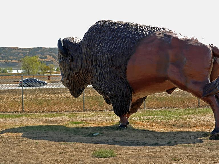 Die Büffeljagd war in den USA weit verbreitet: Plastik im Badlands Nationalpark, South Dakota