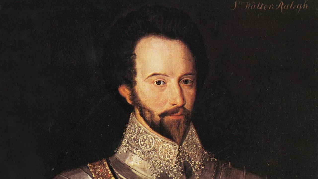 Sir Walter Raleigh auf einem Gemälde aus demm 16. Jahrhundert