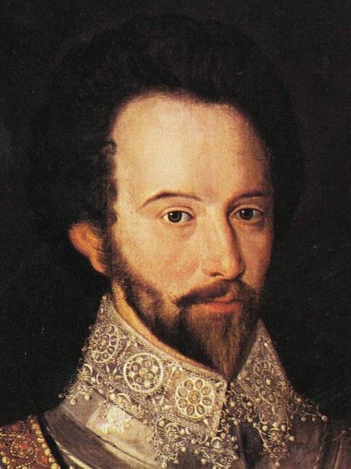 Sir Walter Raleigh auf einem Gemälde aus demm 16. Jahrhundert