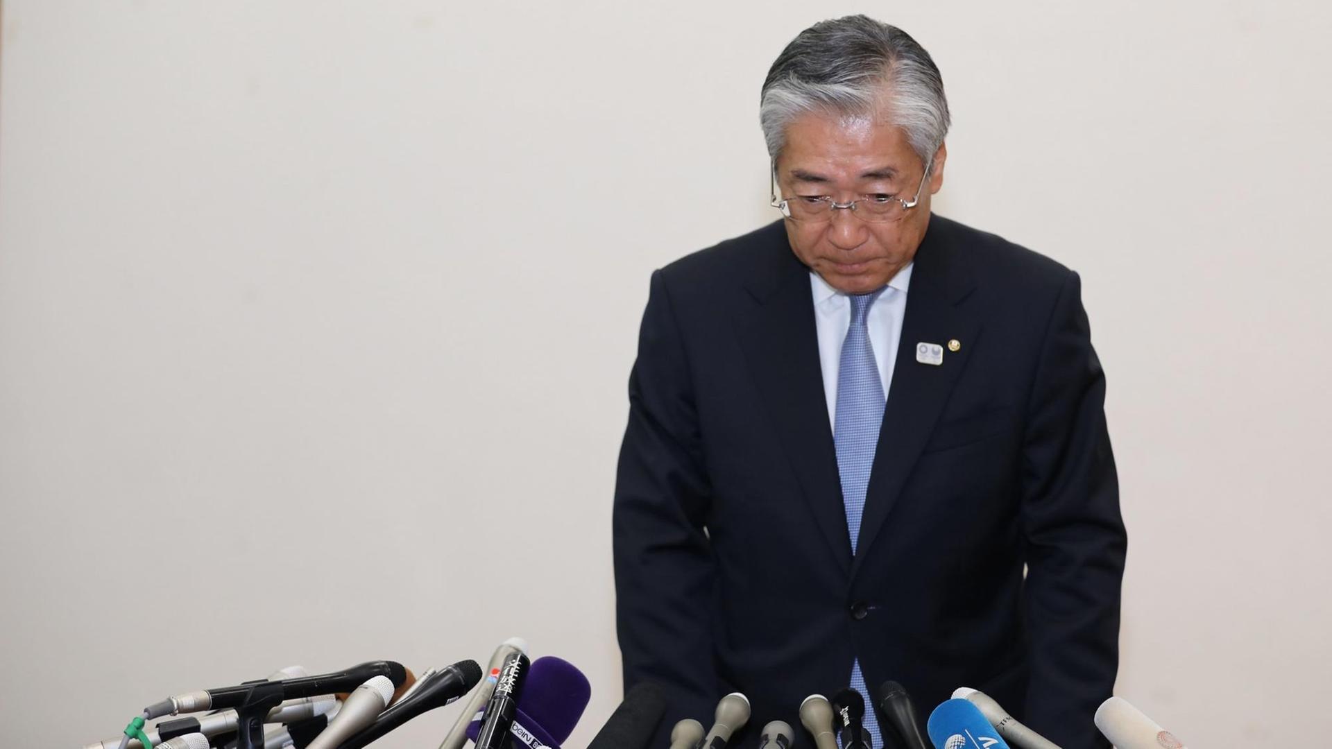Der Präsident des japanischen Olympischen Komitees, Tsunekazu Takeda