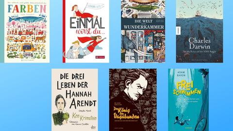 Buchcover der Verlage Gerstenberg, Tyrolia, Knesebeck, dtv, Avant und Hanser