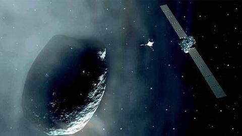 Rosetta nähert sich dem Kometen Tschurjomov-Gerasimenko.