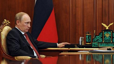 Russlands Präsident Putin bei einem Treffen im Kreml