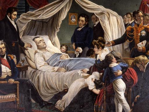 Der Tod Napoleons - Illustration nach dem Gemälde von Charles de Steuben aus dem Jahr 1821