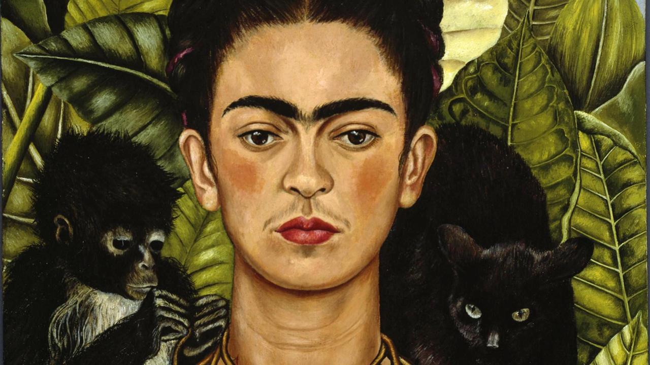 Ein Ausschnitt aus einem Selbstporträt der mexikanischen Malerin Frida Kahlo aus dem Jahr 1940 