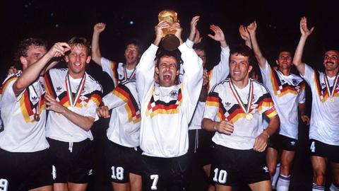 Die deutsche Fußball-Nationalmannschaft feiert den WM-Titel