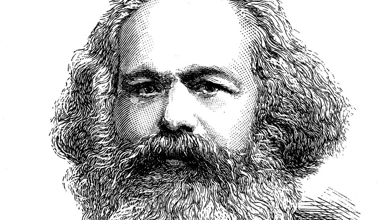 Historische Illustration von Karl Marx aus dem Jahr 1883V