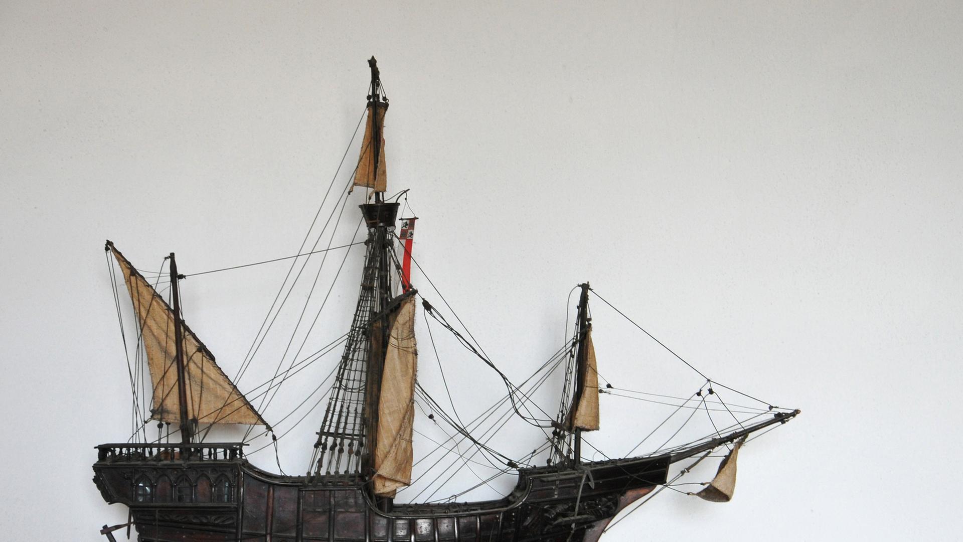 Schiffsmodell der Pinta, dem Schiff mit dem Kolumbus nach Amerika gesegelt ist.