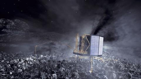 Künstlerische Darstellung des Landers Philae auf dem Kometen 67P/Tschurjumow-Gerasimenko