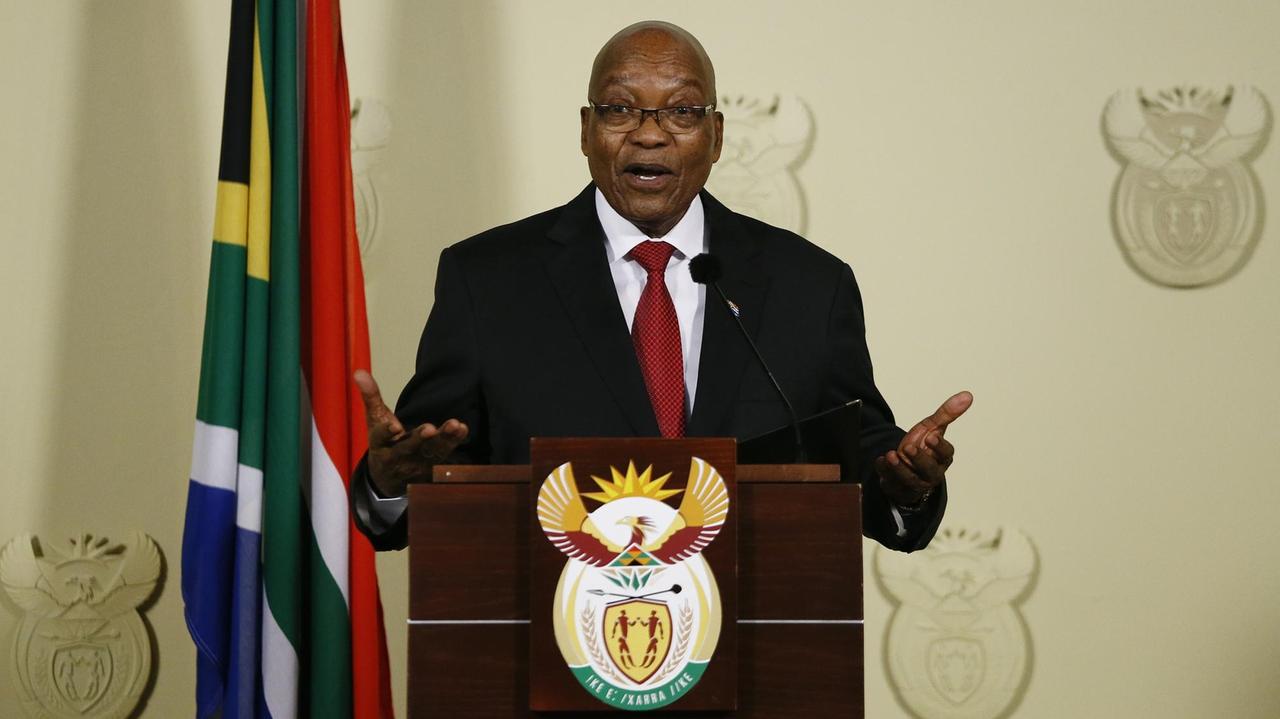 Südafrikas Ex-Präsident Jacob Zuma bei einer Ansprache an die Nation am 14. Februar 2018.