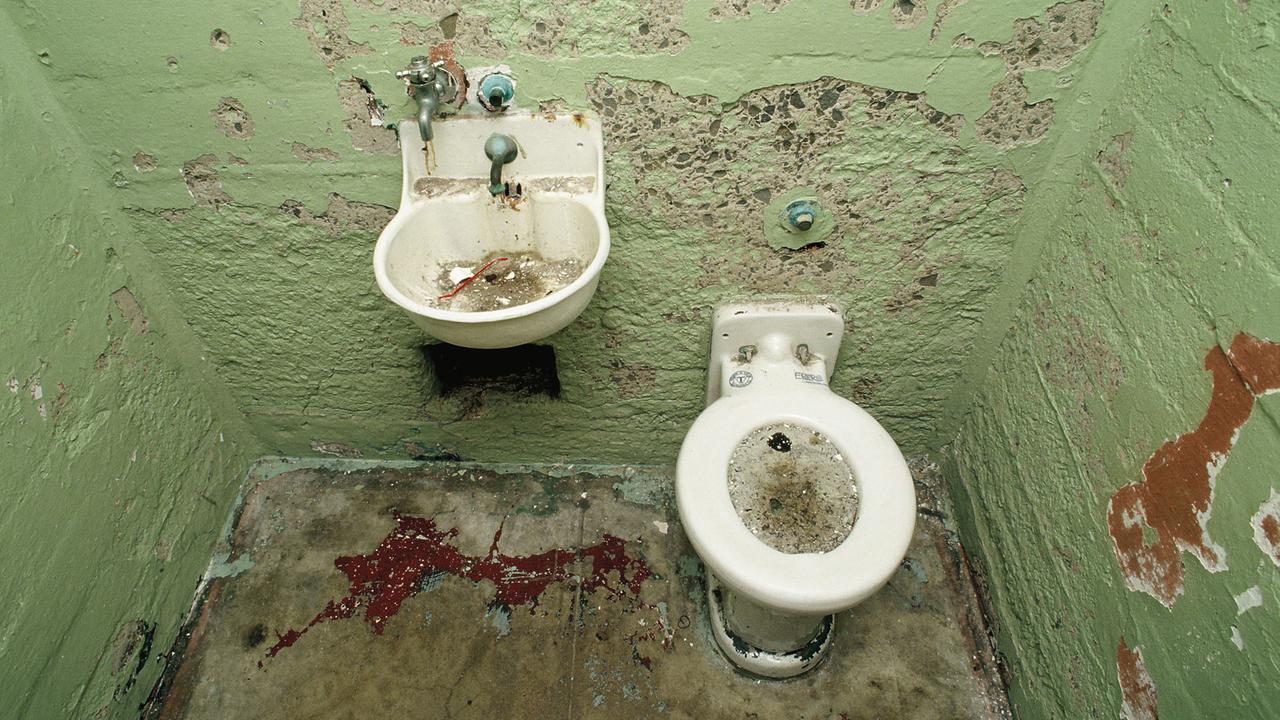 Eine Toilette in einer Zelle des früheren Gefängnisses von Alcatraz