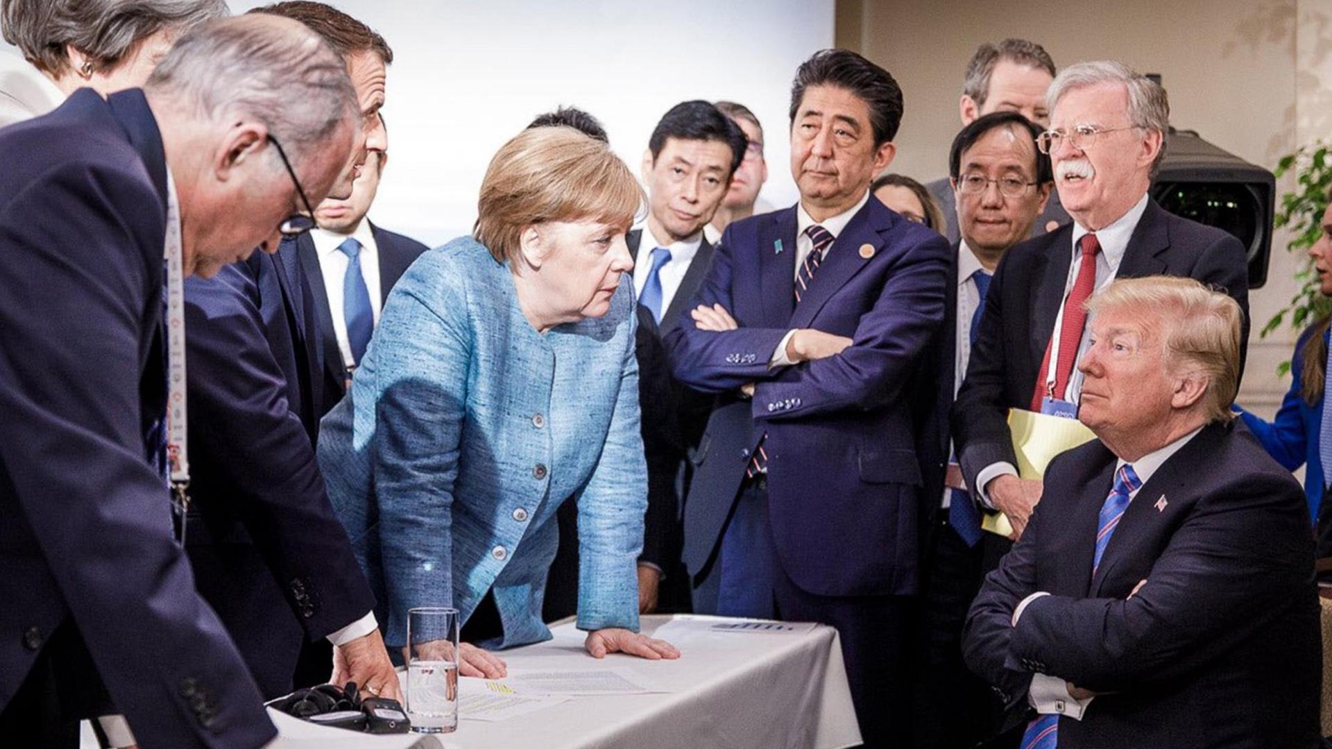 Merkel spricht am zweiten Tag des G7-Gipfels mit Trump