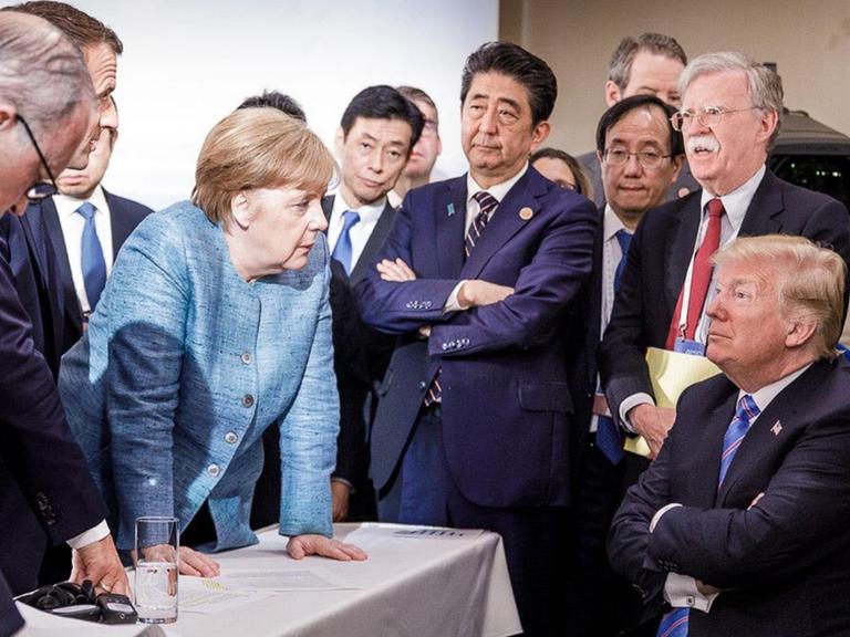Merkel spricht am zweiten Tag des G7-Gipfels mit Trump