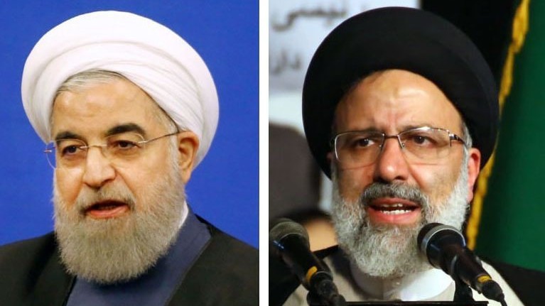 Irans Präsident Hassan Ruhani (links) und sein Herausforderer Seyed Ebrahim Raisi