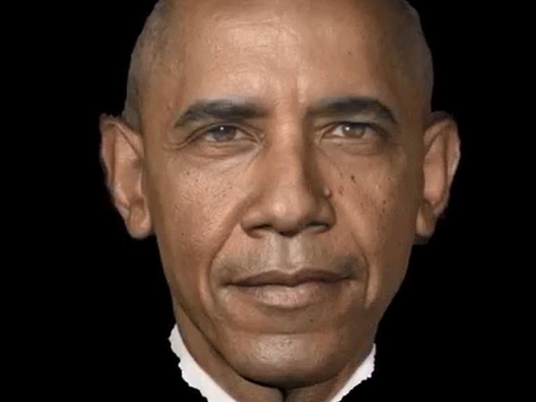 Der Screenshot von einem Video, das das Weiße Haus veröffentlichte, zeigt ein 3D-Porträt von US-Präsident Barack Obama.