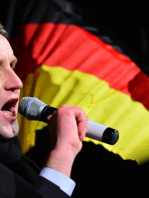 Der thüringische AfD-Chef Björn Höcke auf einer Demonstration seiner Partei in Erfurt