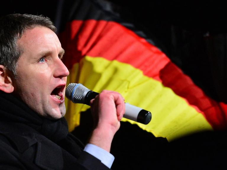 Der thüringische AfD-Chef Björn Höcke auf einer Demonstration seiner Partei in Erfurt