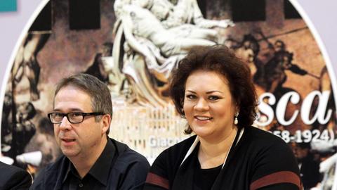Die litauische Opernsängerin Violeta Urmana (r.) und der französische Dirigent Bertrand de Billy.