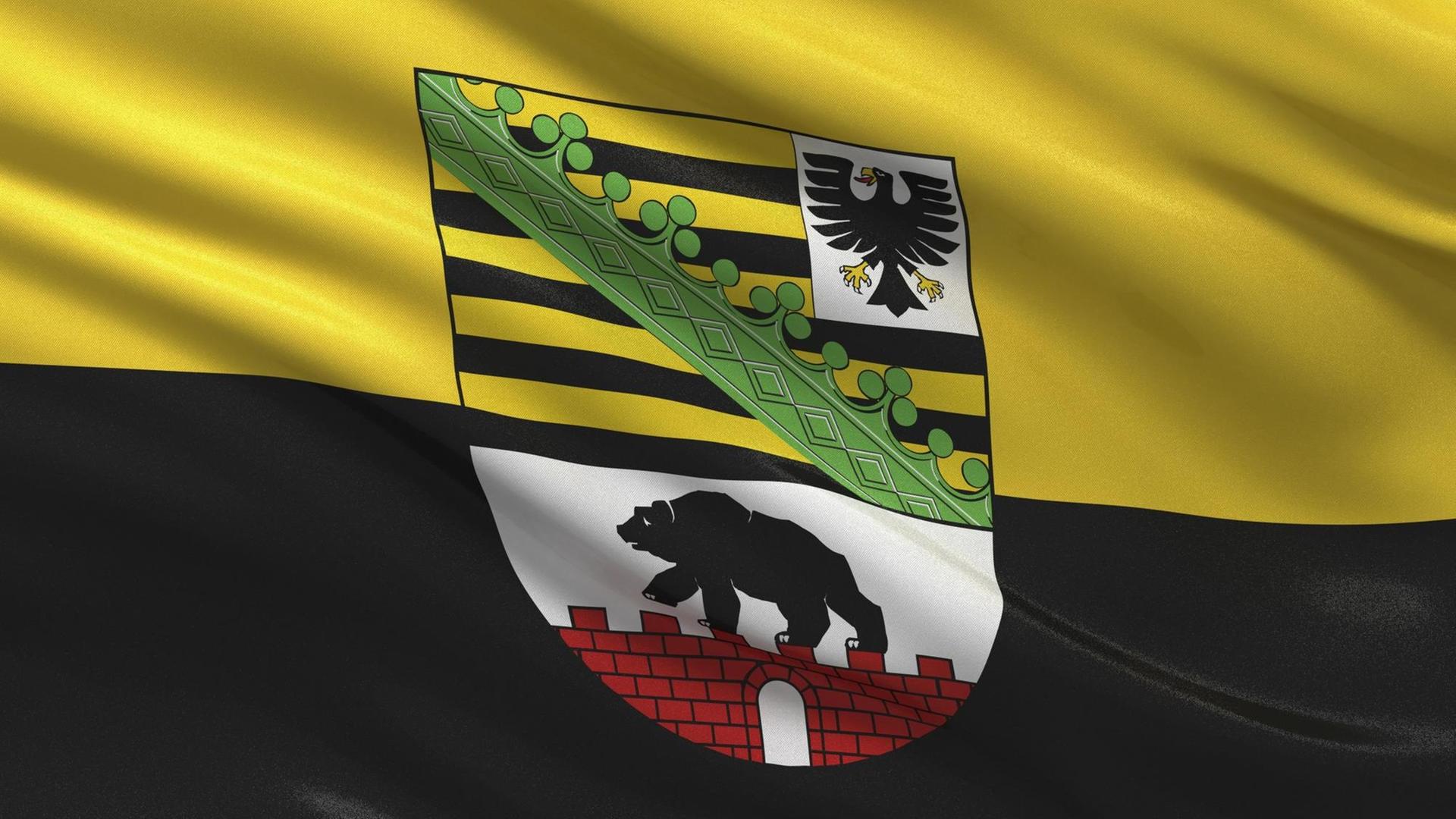 Sachsen-Anhaltische Landesflagge.