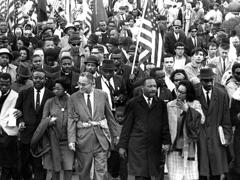 Demonstrationszug von Selma nach Montgomery im März 1965