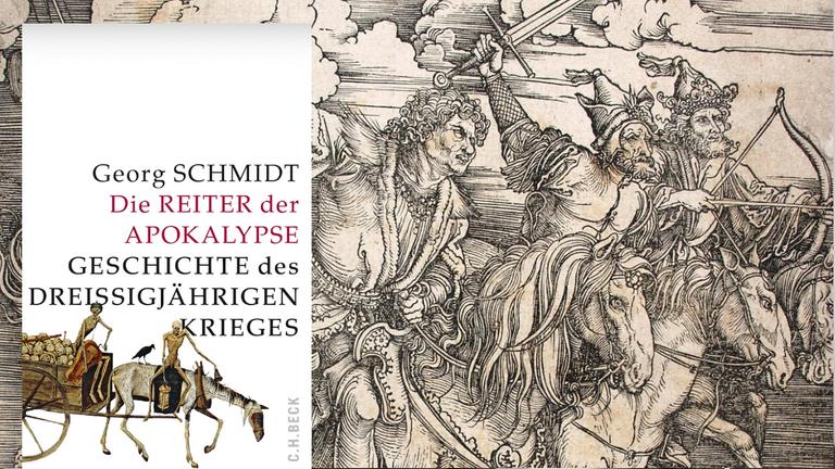Buchcover "Die Reiter der Apokalypse" von Georg Schmidt. Im Hintergrund Albrecht Dürers der Weltuntergang: Wallraf-Richartz-Museum