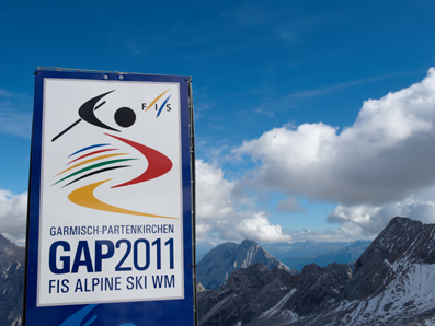 Schild Ski Alpin WM 2011 Garmisch Partenkirchen
