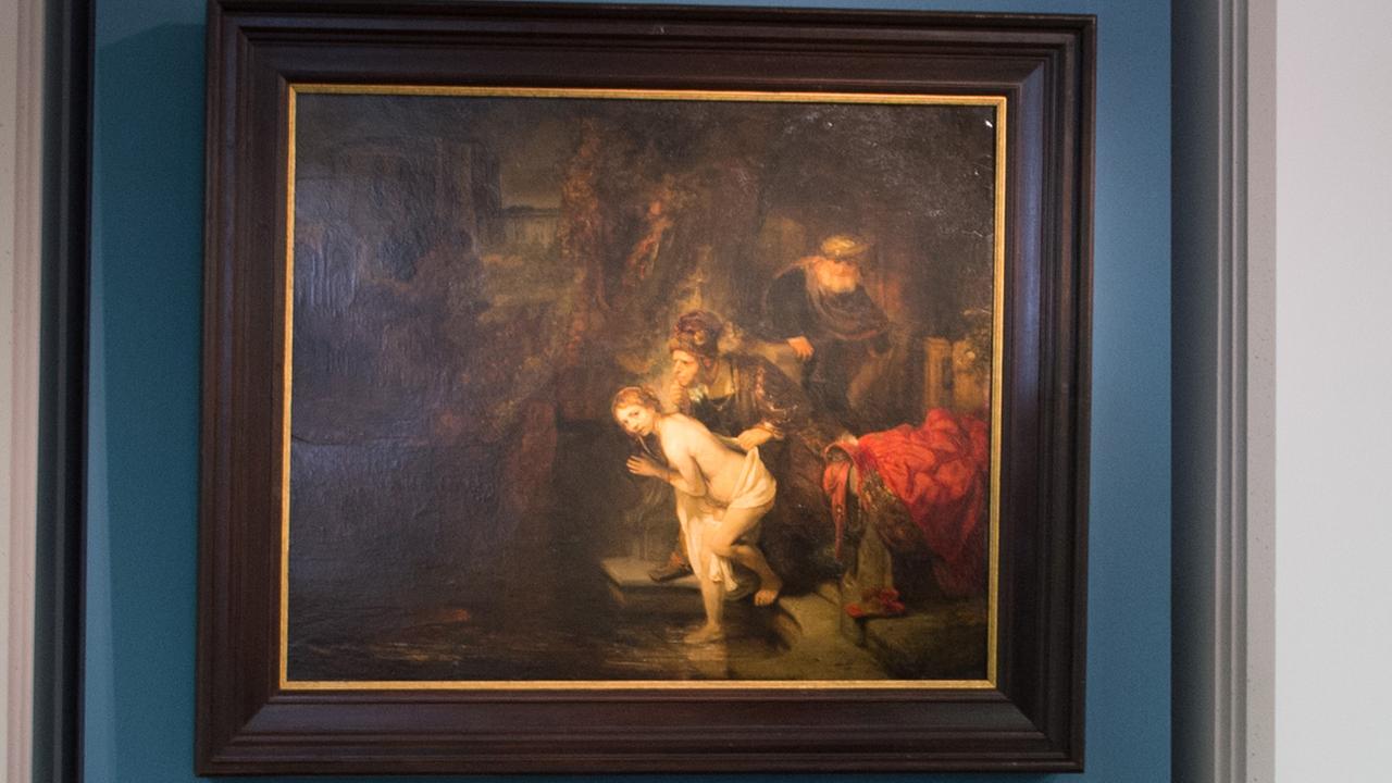 Das Gemälde "Susanna und die beiden Alten" von Rembrandt (1647) in der Gemäldegalerie in Berlin