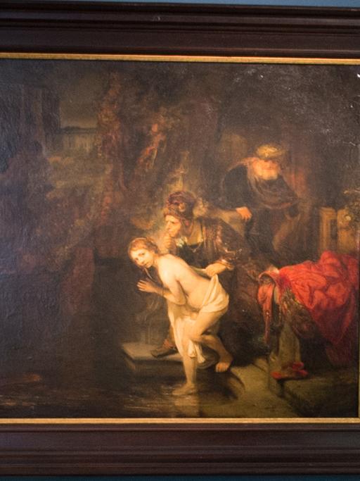 Das Gemälde "Susanna und die beiden Alten" von Rembrandt (1647) in der Gemäldegalerie in Berlin