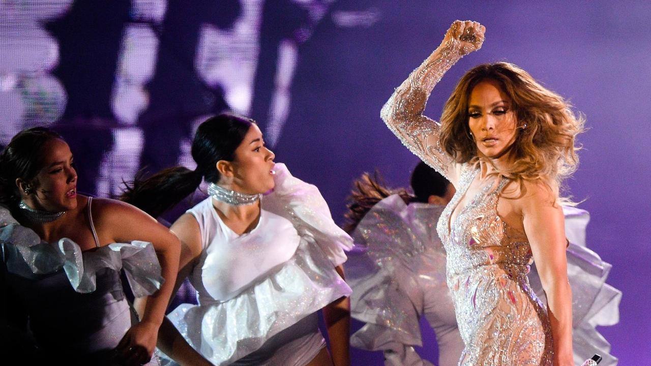 Die US-Sängerin Jennifer Lopez bei ihrem Konzert in Moskau am 4. August 2019.
