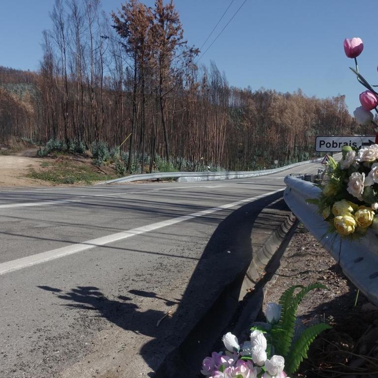 Blumen erinnern auf der Nationalstraße an den verstorbenen Freund, Kollegen und Feuerwehrmann.