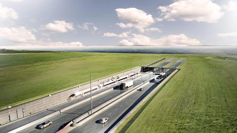 Visualisierung des geplanten Fehmarnbelt-Tunnels zwischen Deutschland und Dänemark.