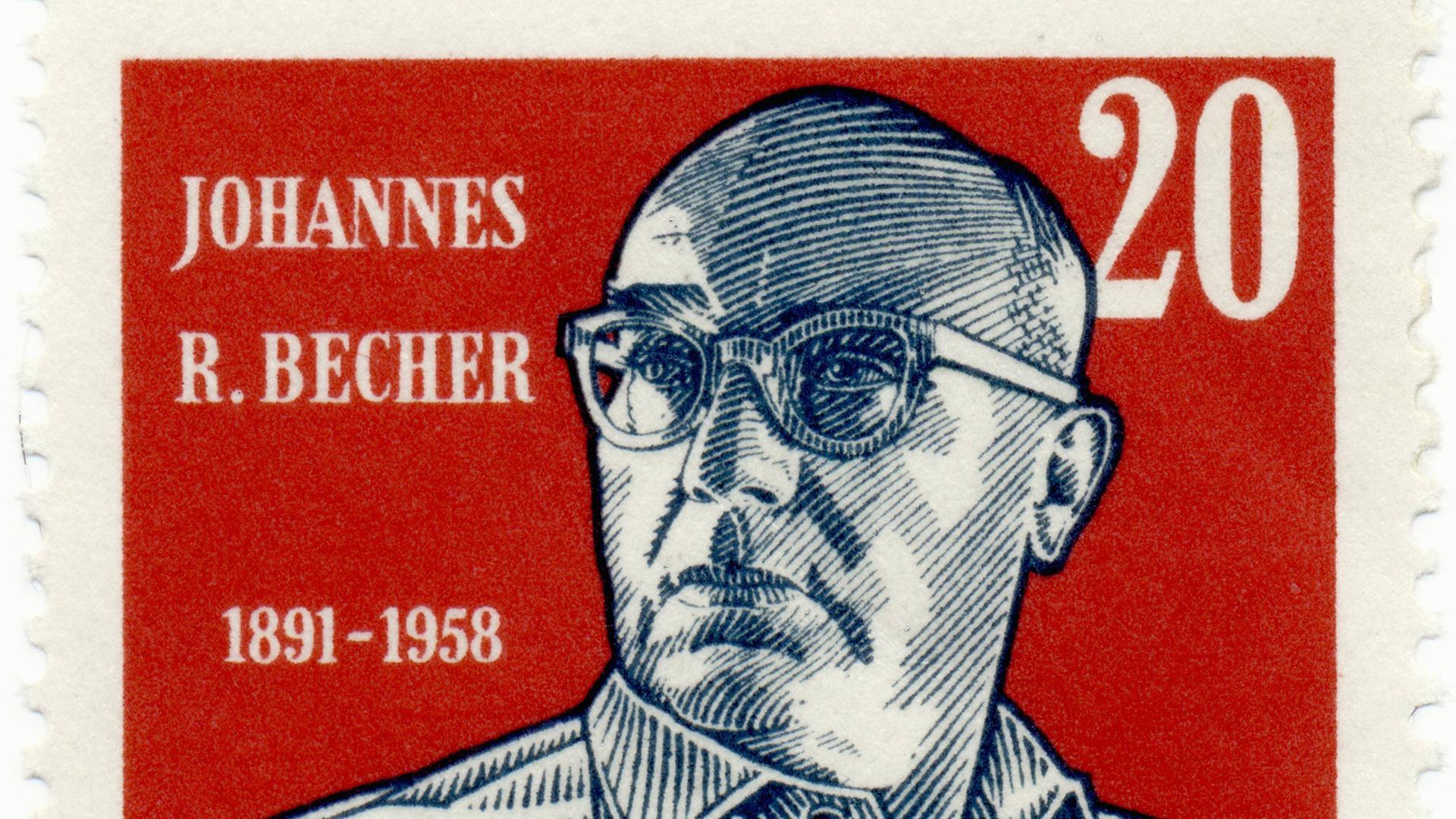 Briefmarke der DDR, Johannes Robert Becher, Texter der Nationalhymne der DDR, 1959