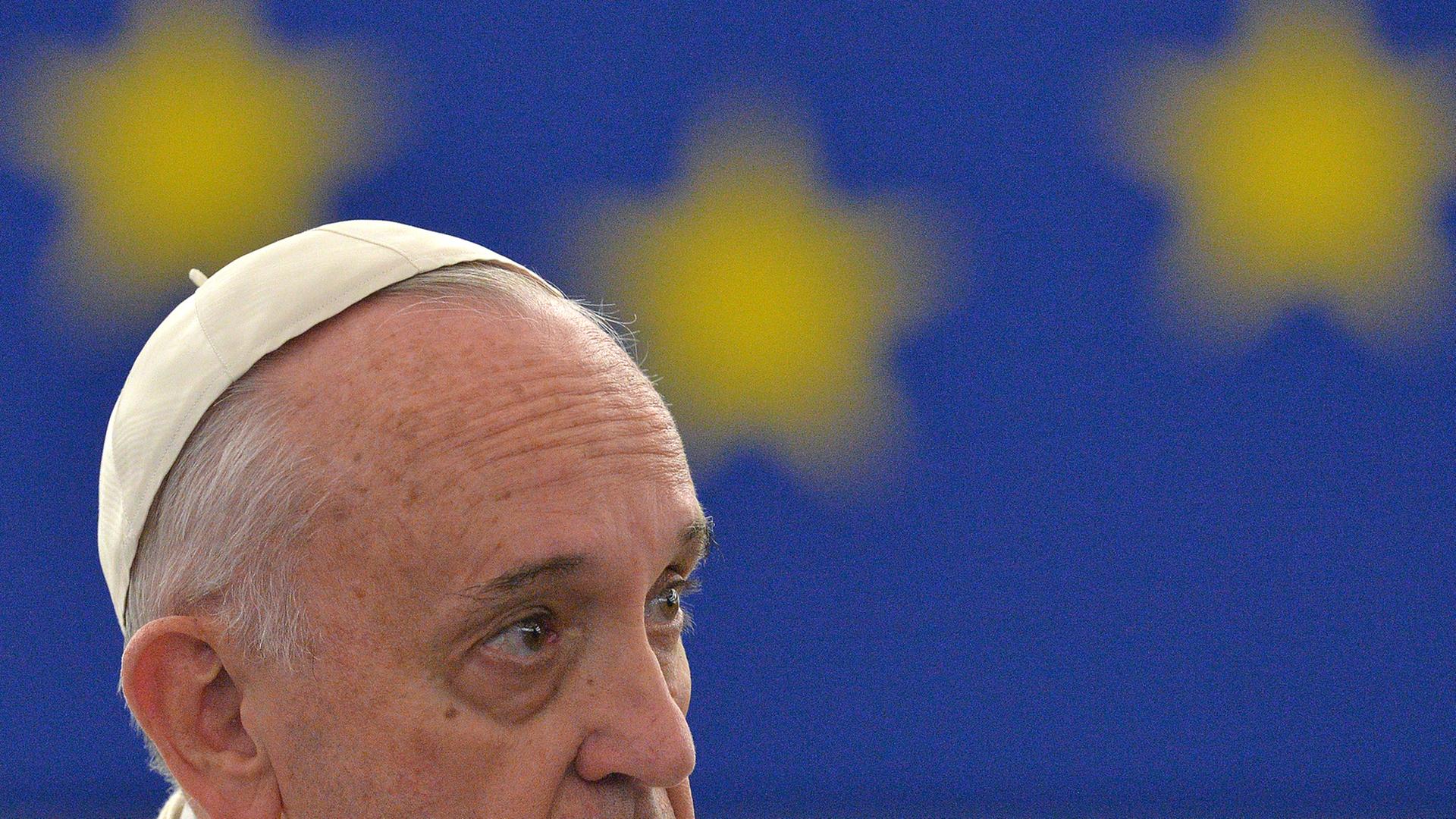 Der Papst übte im EU-Parlament Kritik an der europäischen Flüchtlingspolitik