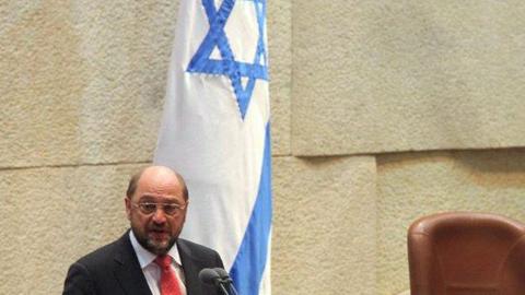 Martin Schulz bei seiner Rede in der Knesset